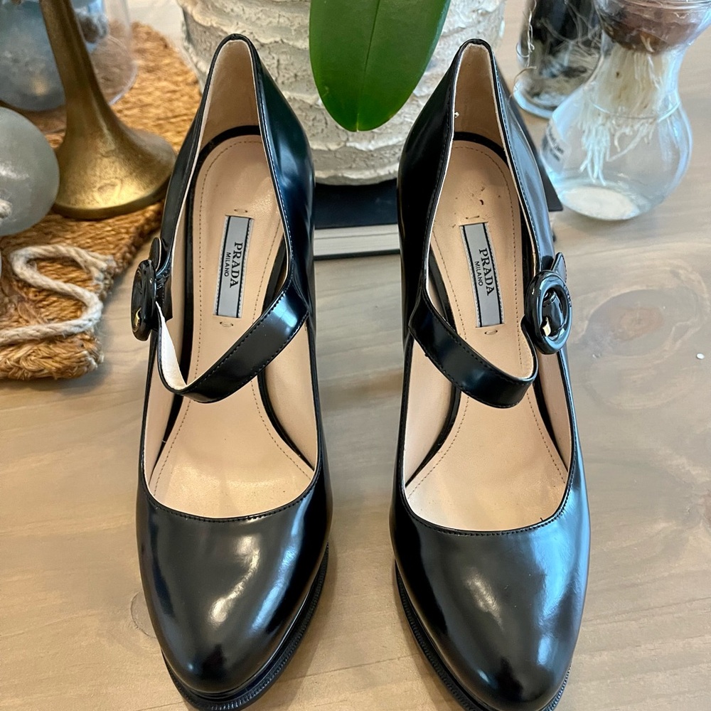 Prada Black Mary Jane Heels